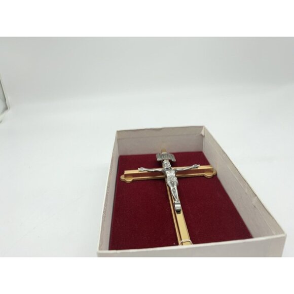 Gold Tone and Pewter 8 Inch NIB Crucifix Christian Religious Wall Hanging Cross - Picture 10 of 13